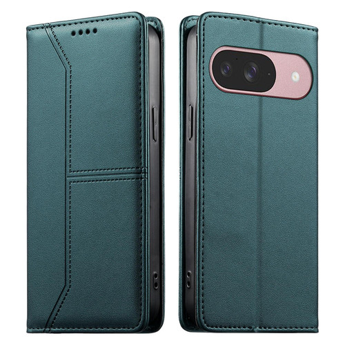 Google Pixel 11 / Pixel 11 Pro Stitched Line Magnetic RFID Vegan Leather Phone Case - Green