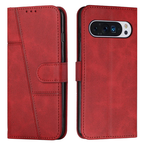 Google Pixel 11 / Pixel 11 Pro Stitching Calf Texture Buckle Leather Phone Case - Red