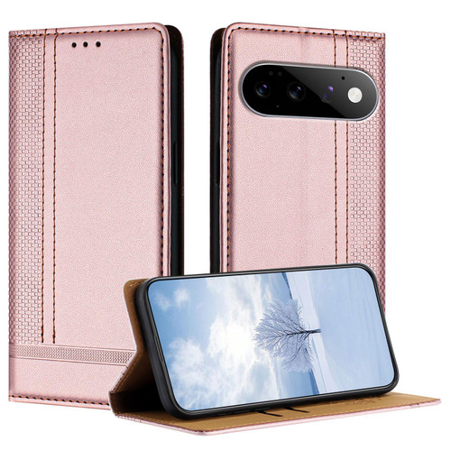 Google Pixel 11 / Pixel 11 Pro Stitching Design Scratch-Resistant Vegan Leather Phone Case - Rose Gold