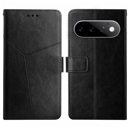 Google Pixel 11 / Pixel 11 Pro Y-shaped Pattern Flip Leather Phone Case - Black
