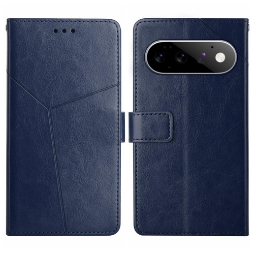 Google Pixel 11 / Pixel 11 Pro Y-shaped Pattern Flip Leather Phone Case - Blue
