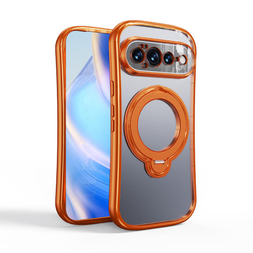 Google Pixel 11 360 Degree Rotation Holder Magnetic Electroplated Phone Case - Orange