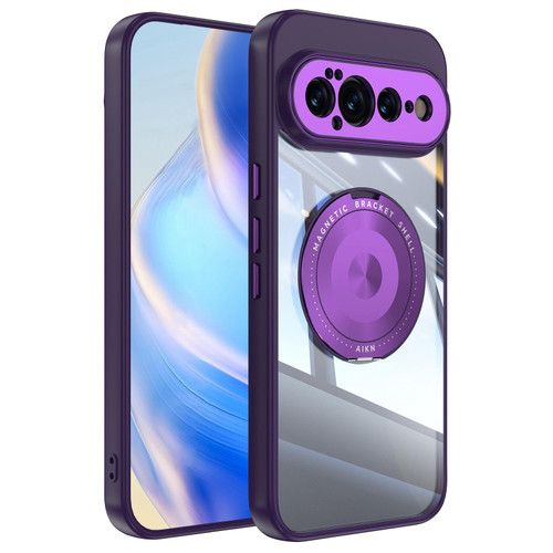 Google Pixel 11 360 Holder Magsafe Acrylic Hybrid TPU Phone Case - Purple