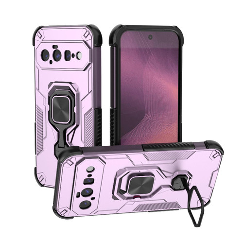 Google Pixel 11 5G Global Metal Kickstand TPU Hybrid PC Phone Case - Purple