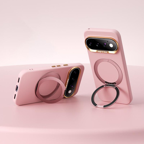 Google Pixel 11 ABEEL Lightweight Zero Skin Feel Magnetic PC Phone Case with Holder - Pink