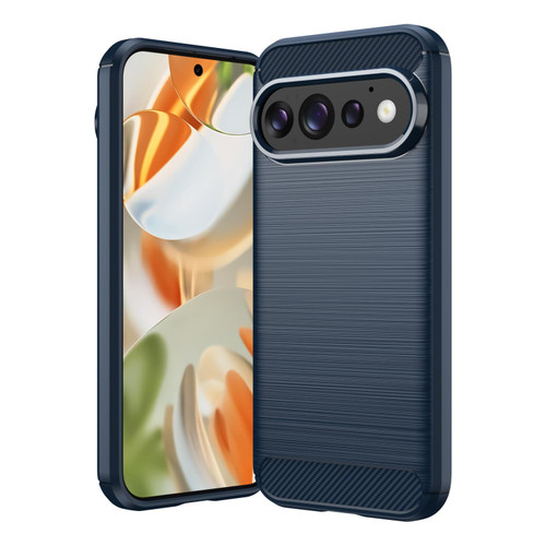 Google Pixel 11 Carbon Fiber Brushed Texture TPU Phone Case - Blue