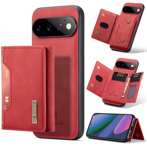 Google Pixel 11 DG.MING M2 Series 3-Fold Multi Card Bag + Magnetic Phone Case - Red