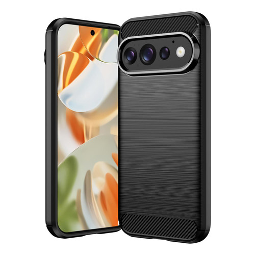 Google Pixel 11 Pro Carbon Fiber Brushed Texture TPU Phone Case - Black