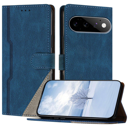 Google Pixel 11 Pro Color Matching Buckle Clasp Vegan Leather Phone Case - Blue