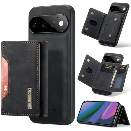 Google Pixel 11 Pro DG.MING M2 Series 3-Fold Multi Card Bag + Magnetic Phone Case - Black