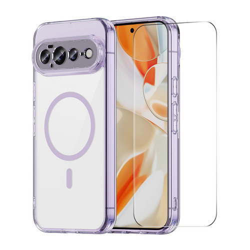 Google Pixel 11 Pro ENKAY Hat-Prince Magnetic Matte Translucent Phone Case with 0.18mm Ultrasonic Unlock Glass Film - Purple