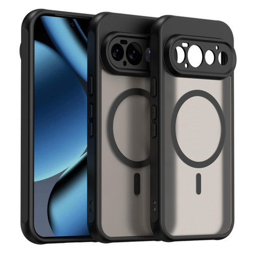 Google Pixel 11 Pro Fan Dun Series TPU Hybrid PC Frosted Magsafe Phone Case - Black