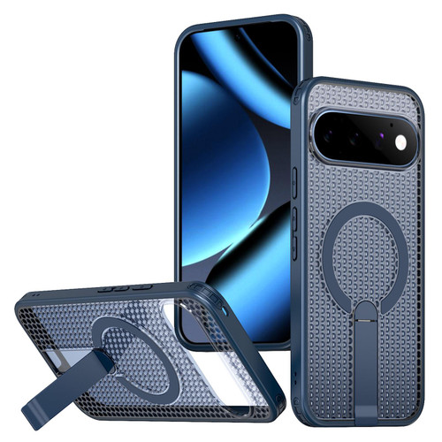 Google Pixel 11 Pro Kalebol Honeycomb Cooling MagSafe Holder Phone Case - Blue