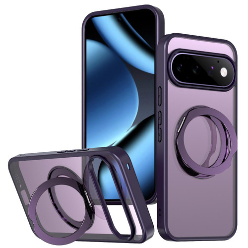 Google Pixel 11 Pro kalebol MagSafe Metal Ring Holder Phone Case - Purple