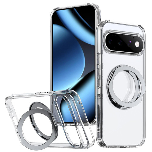Google Pixel 11 Pro kalebol MagSafe Metal Ring Holder Phone Case - Transparent