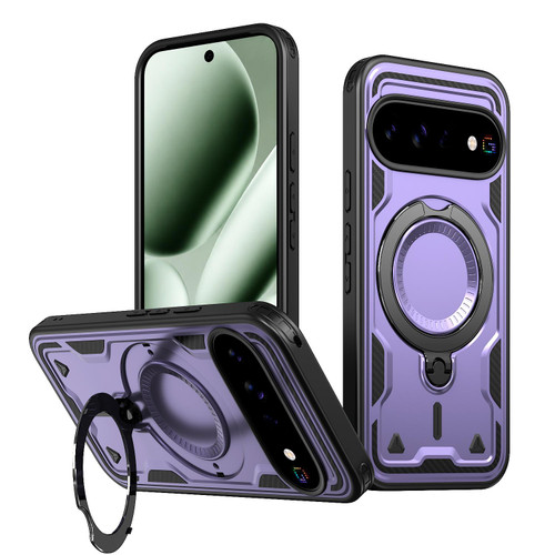Google Pixel 11 Pro Kalebol PC Hybrid TPU Armor MagSafe Ring Holder Phone Case - Purple