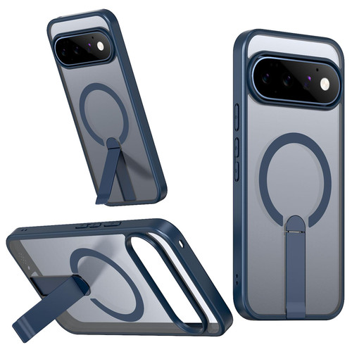 Google Pixel 11 Pro Kalebol Star Shine Skin Feel MagSafe Phone Case with Straight Fold Holder - Blue