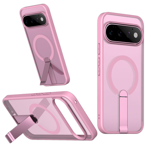 Google Pixel 11 Pro Kalebol Star Shine Skin Feel MagSafe Phone Case with Straight Fold Holder - Cherry Blossom Pink