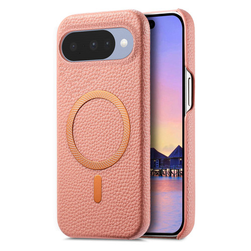 Google Pixel 11 Pro Litchi Texture Brushed MagSafe PU Back Cover Phone Case - Pink