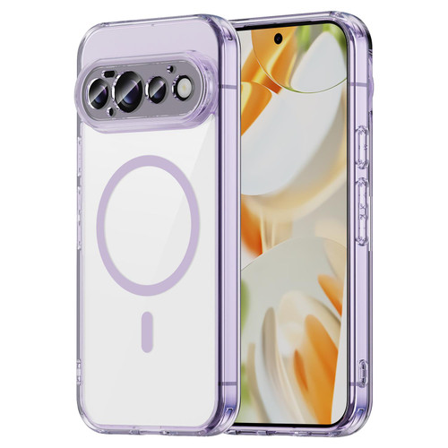 Google Pixel 11 Pro PC Hybrid TPU Airbag Shockproof MagSafe Phone Case - Transparent Purple