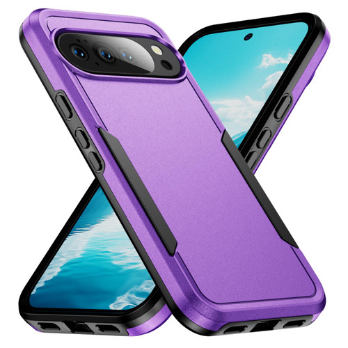 Google Pixel 11 Pro Pioneer Armor Heavy Duty PC + TPU Phone Case - Purple+Black