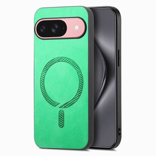 Google Pixel 11 Pro Retro Magsafe Magnetic PU Back Cover Phone Case - Green