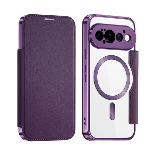 Google Pixel 11 Pro Shield MagSafe RFID Anti-theft Leather Phone Case - Purple