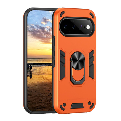 Google Pixel 11 Pro Shockproof Metal Ring Holder Phone Case - Orange