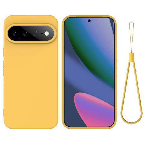 Google Pixel 11 Pro Solid Color Liquid Silicone Dropproof Full Coverage Phone Case - Yellow
