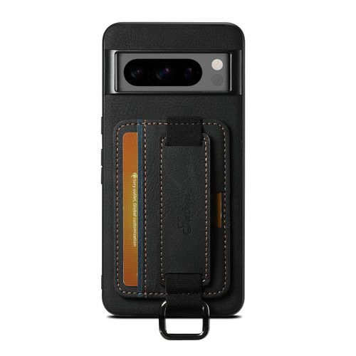 Google Pixel 11 Pro Suteni H13 Litchi Leather Wrist Strap Wallet Back Phone Case - Black