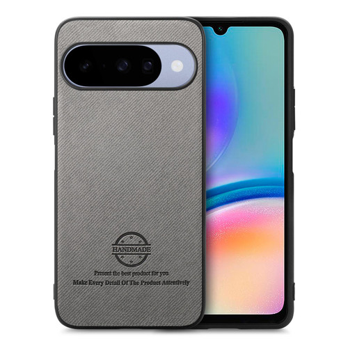 Google Pixel 11 Pro Twill Fabric Leather Skin Back Phone Case - Gray
