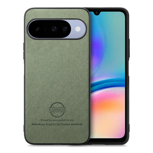 Google Pixel 11 Pro Twill Fabric Leather Skin Back Phone Case - Green