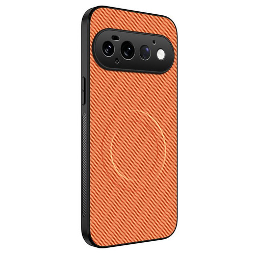 Google Pixel 11 Pro WANLONFENG TQ Series Magnetic Carbon Fiber Texture PC Hybrid TPU Phone Case - Orange