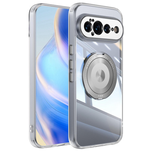 Google Pixel 11 Pro XL 360 Holder Magsafe Acrylic Hybrid TPU Phone Case - Frosted White