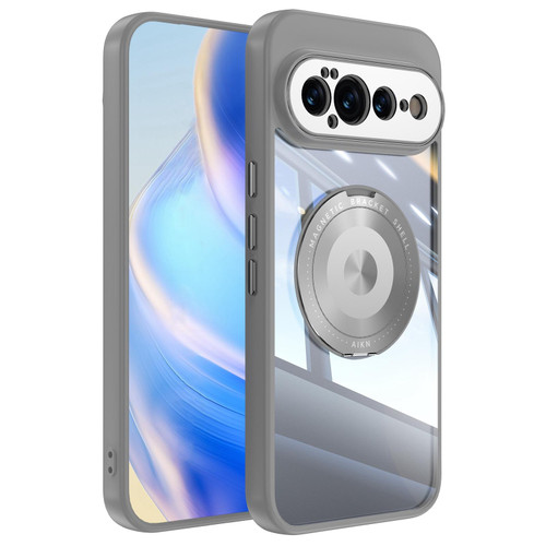 Google Pixel 11 Pro XL 360 Holder Magsafe Acrylic Hybrid TPU Phone Case - Grey
