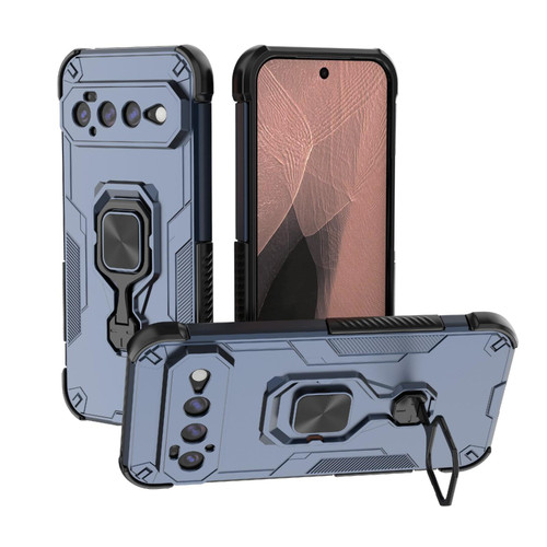Google Pixel 11 Pro XL 5G Global Metal Kickstand TPU Hybrid PC Phone Case - Blue