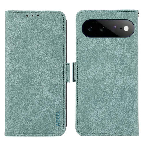 Google Pixel 11 Pro XL ABEEL Frosted Magnetic RFID Leather Phone Case - Cyan