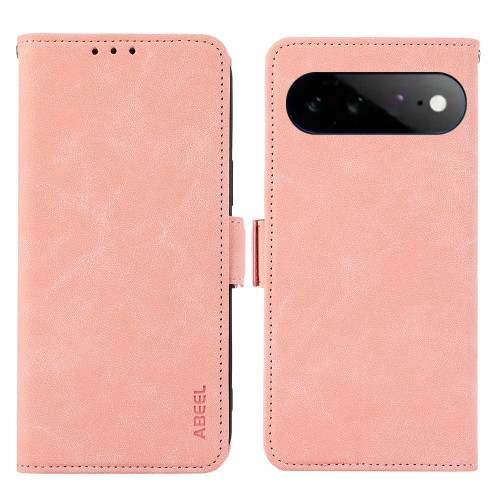 Google Pixel 11 Pro XL ABEEL Frosted Magnetic RFID Leather Phone Case - Pink