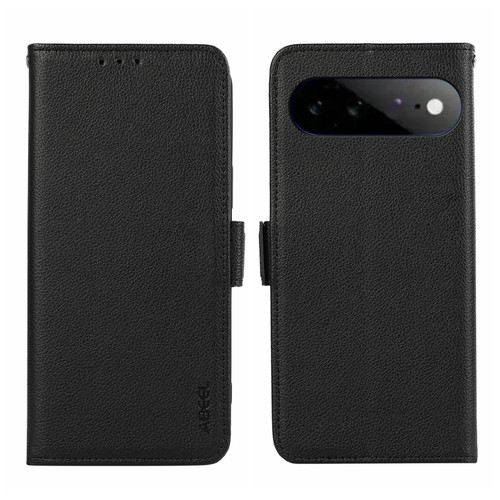 Google Pixel 11 Pro XL ABEEL Side-Magnetic Litchi Pattern Leather RFID Phone Case - Black