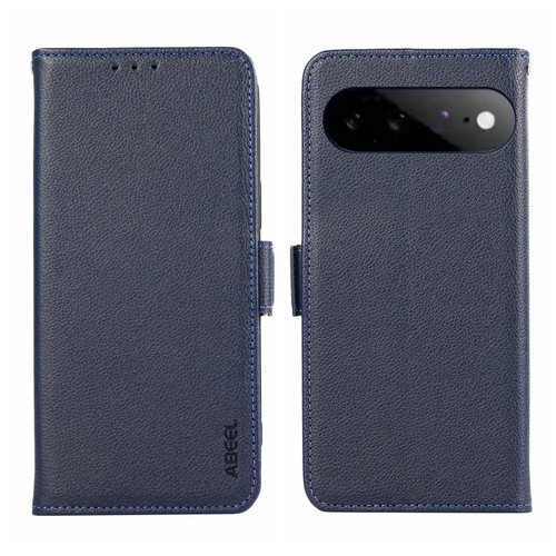 Google Pixel 11 Pro XL ABEEL Side-Magnetic Litchi Pattern Leather RFID Phone Case - Blue