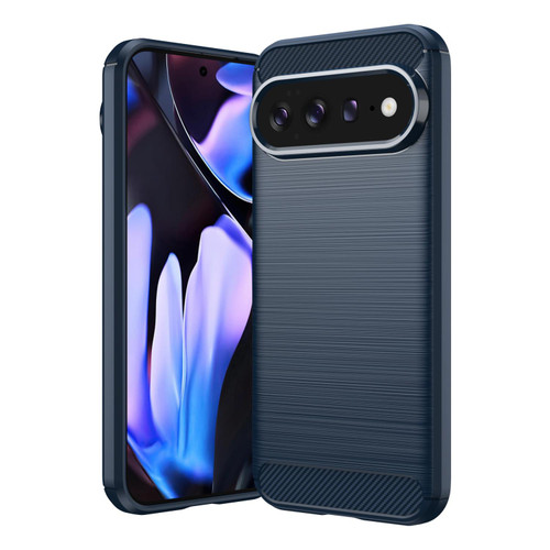 Google Pixel 11 Pro XL Carbon Fiber Brushed Texture TPU Phone Case - Blue