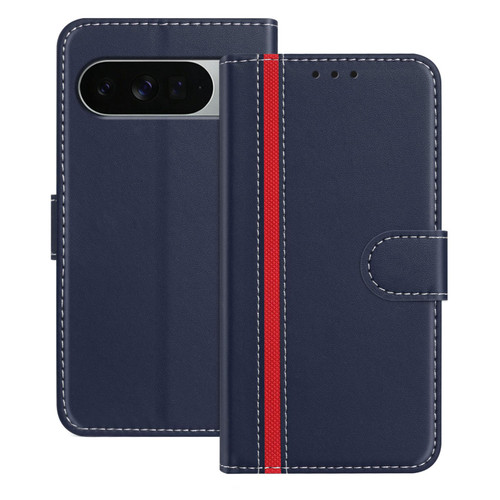 Google Pixel 11 Pro XL Color Block Card Slots Vegan Leather Phone Case - Blue