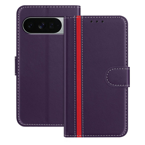 Google Pixel 11 Pro XL Color Block Card Slots Vegan Leather Phone Case - Purple
