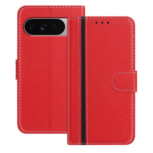 Google Pixel 11 Pro XL Color Block Card Slots Vegan Leather Phone Case - Red