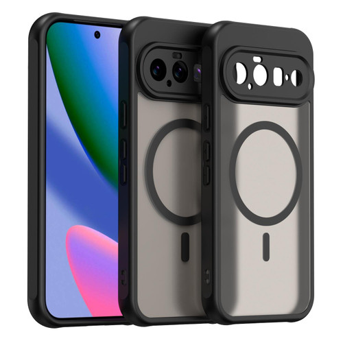 Google Pixel 11 Pro XL Fan Dun Series TPU Hybrid PC Frosted Magsafe Phone Case - Black