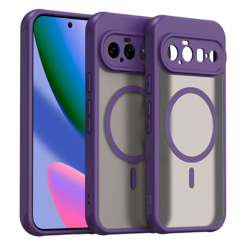 Google Pixel 11 Pro XL Fan Dun Series TPU Hybrid PC Frosted Magsafe Phone Case - Purple