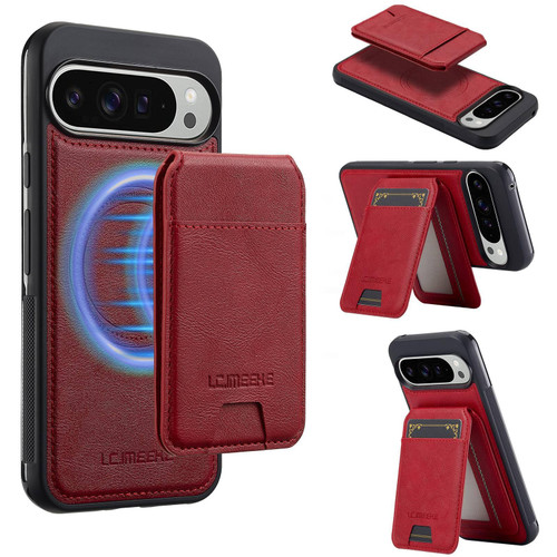 Google Pixel 11 Pro XL LC.IMEEKE L3 Series Detachable RFID Card Bag Magsafe Phone Case - Red