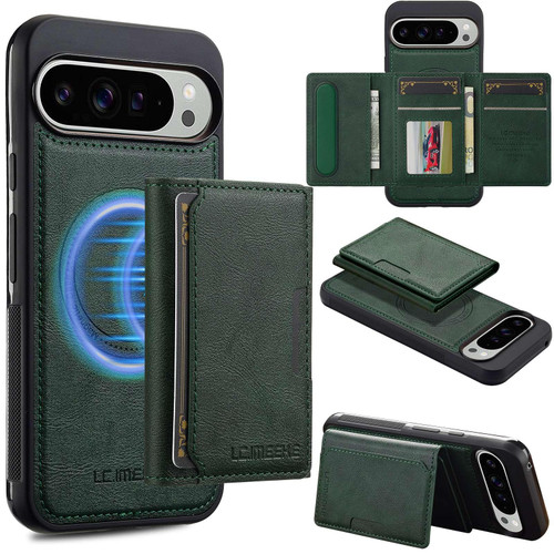 Google Pixel 11 Pro XL LC.IMEEKE L5 Series Detachable RFID Card Bag Magsafe Phone Case - Green