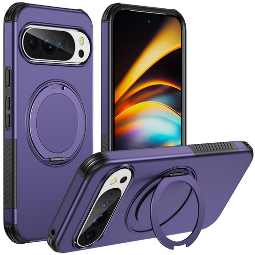 Google Pixel 11 Pro XL Magnetic 360 Rotating Holder Phone Case - Dark Purple