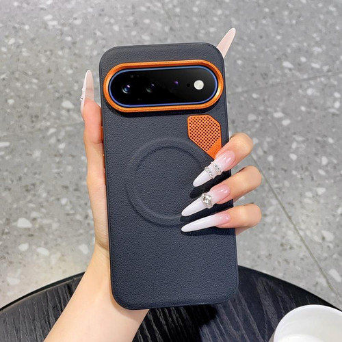 Google Pixel 11 Pro XL PC + TPU + Leather Cooling Holes MagSafe Phone Case - Black